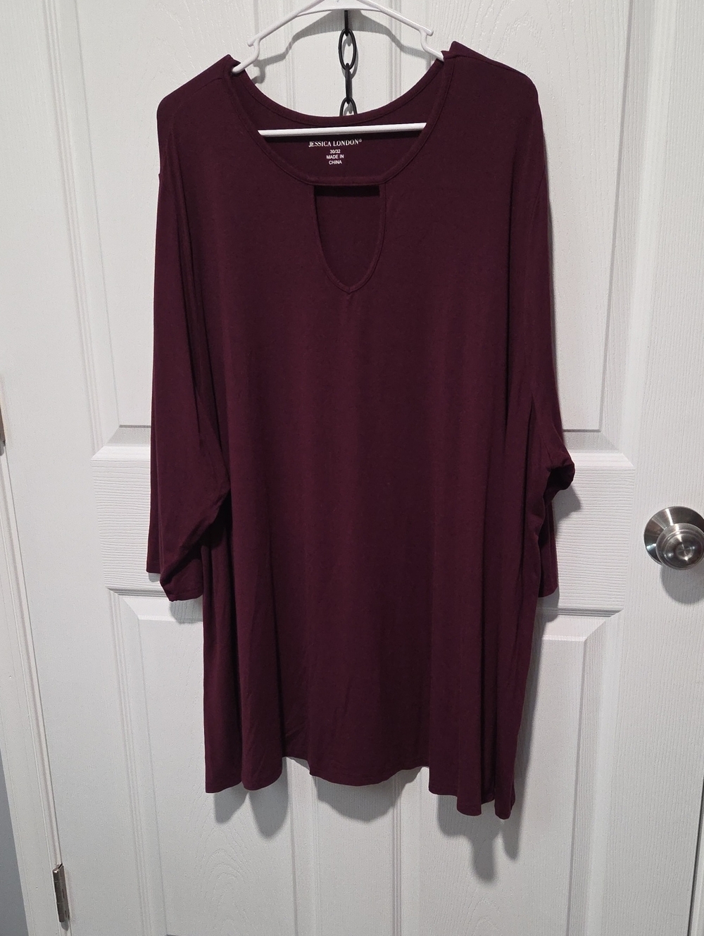 Jessica London Deep Plum Keyhole Tunic